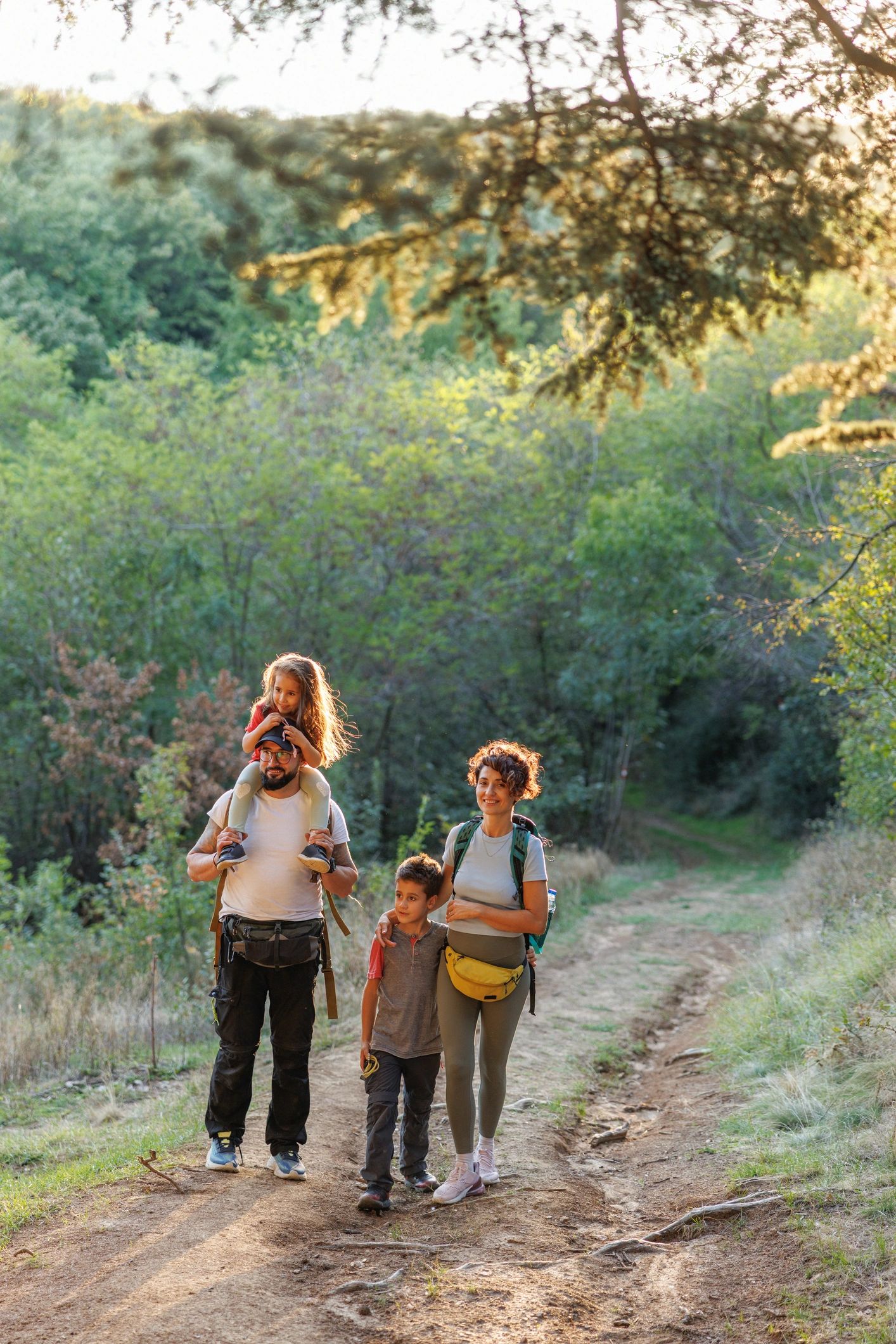 A family spending time together outdoors
